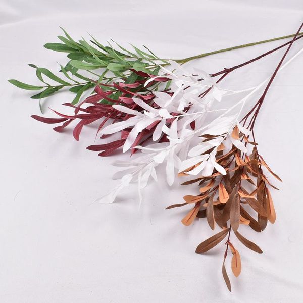 

decorative flowers & wreaths 6-fork artificial flower olive leaf home wedding decoration material fake branch bouquet plant