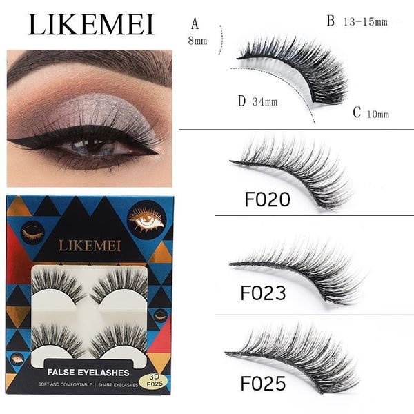 

false lashes faux 3 pairs wispies eyelashes natural mink fake eyelashes1