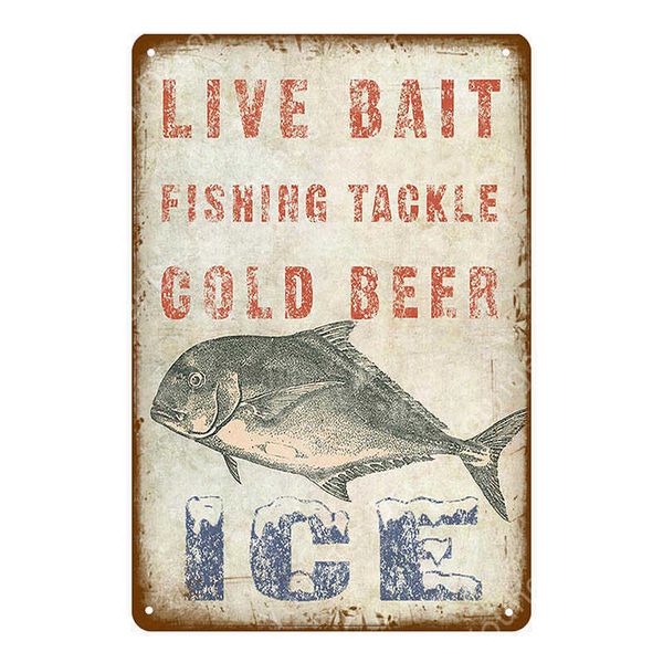 

fisherman rules metal signs welcome to fish vintage tin poster for farm restaurant pub bar dinning wall decor fishing plaque