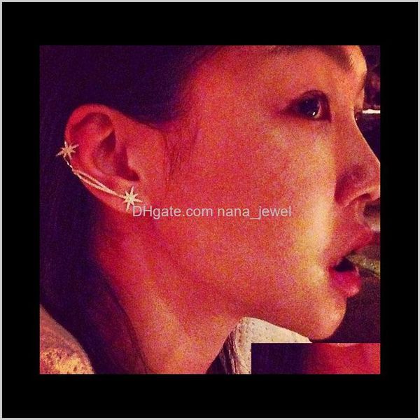 

clip-on & back screw fashion star ear cuff trendy personality luxury for women jewelry ears cuffing clip on earrings drop delivery 2021 oy23, Silver