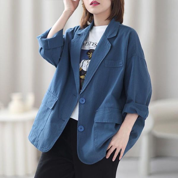 

women's jackets 2021 autumn solid color jacket women korean leisure long sleeve loose fashion lapel coat ladies elegant outwear w602, Black;brown