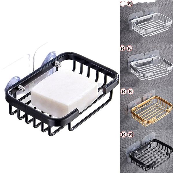 

soap dishes 1 pcs drill dish holder wall mounted storage rack hollow type sponge bathroom accessories equipment