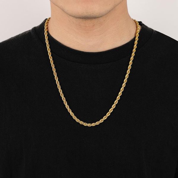 

Chains Cuban Chain Necklace For Men Women Punk Stainless Steel Curb Link Chokers Gilded Gold Tone Solid Metal Jewelry, Silver