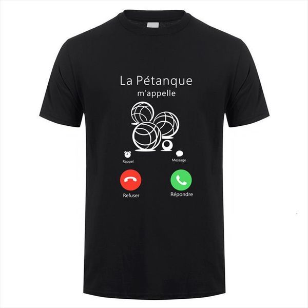 

petanque mans summer fashion men short sleeve funny is calling oz 366, White;black