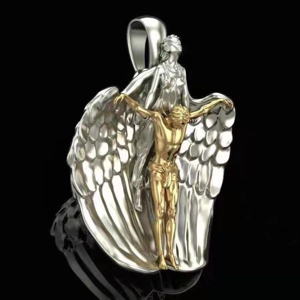 

charms holy redemption angel jesus pendant for jewelry making religious style prayer modeling christmas gift accessories, Bronze;silver