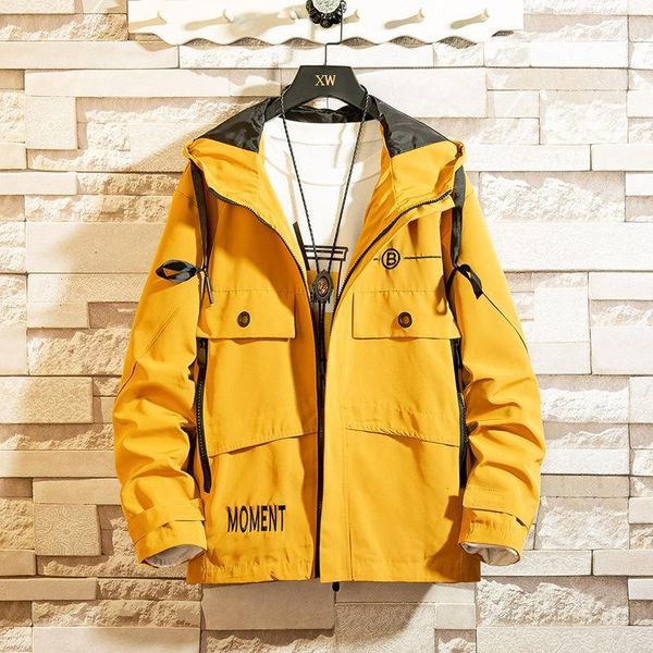 

men's jackets spring and autumn casual fashion men high-quality hooded stitching jacket male plus size windbreaker coats brand clothes, Black;brown