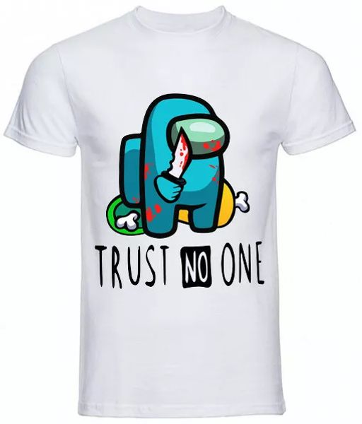

t-shirt white among us trust no one internet mesh shirt youtuber twitch, White;black