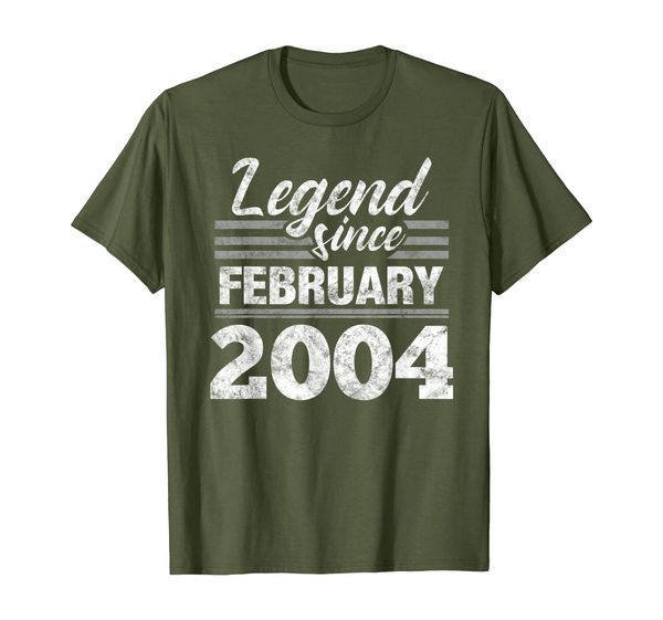 

legend since february 2004 - 16 year old gift 16th birthday t-shirt, White;black