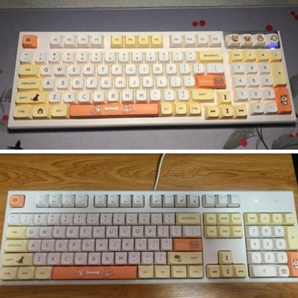 

keyboard mouse combos mechanical keycaps shiba inu theme qx profile 139 keys compatible cherry mx kailh gateron switches