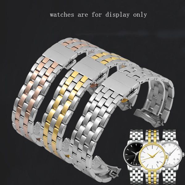 

watch bands 316l stainless steel watchband 15 18 20mm silver and golden bracelet for m8600b m7600 series female's male's chain, Black;brown