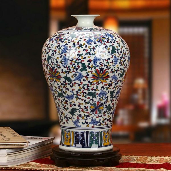 

vases jingdezhen ceramic upper hand painted blue and white multicolored porcelain flower vase antique chinese household home