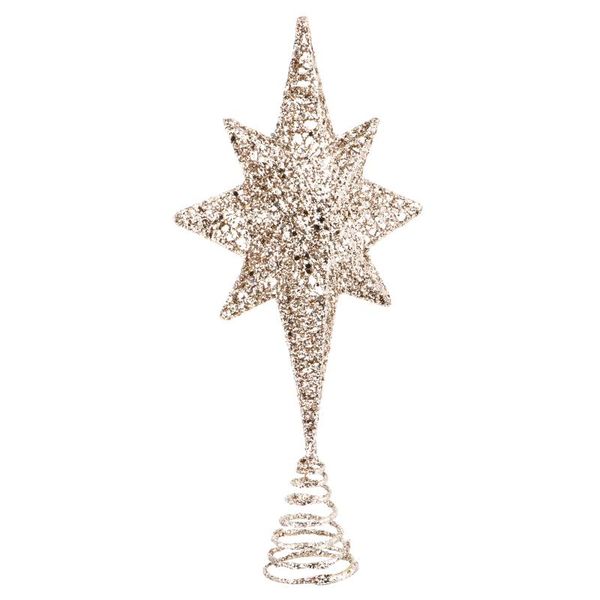 

christmas decorations 1pc tree ornament xmas eight pointed star er (champaign gold)