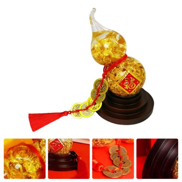 

1pc gold gourd decoration deskornament for home decorative objects & figurines