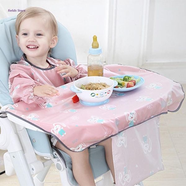 

3-12 years baby girl boy waterproof adjustable painting apron with sleeves set xx9e bibs & burp cloths