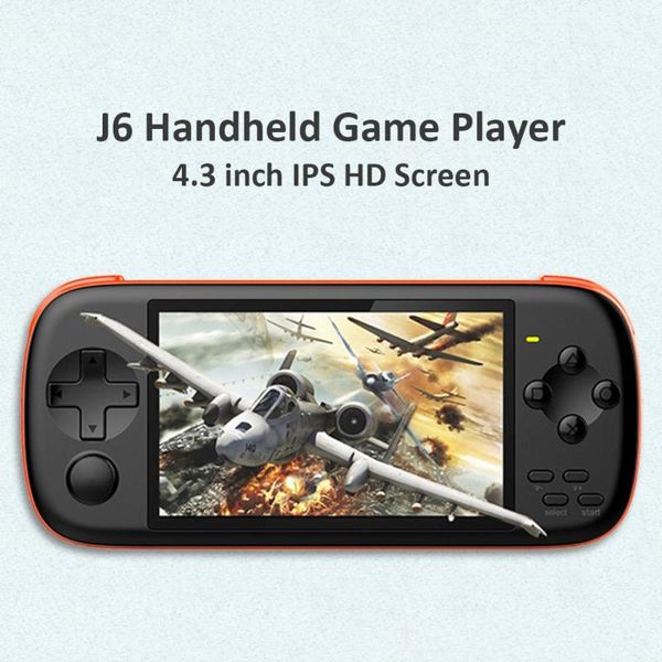 

powkiddy j6 4.3 inch ips screen hd 128-bit simulator arcade game player handheld portable console mini gaming host kid gift players