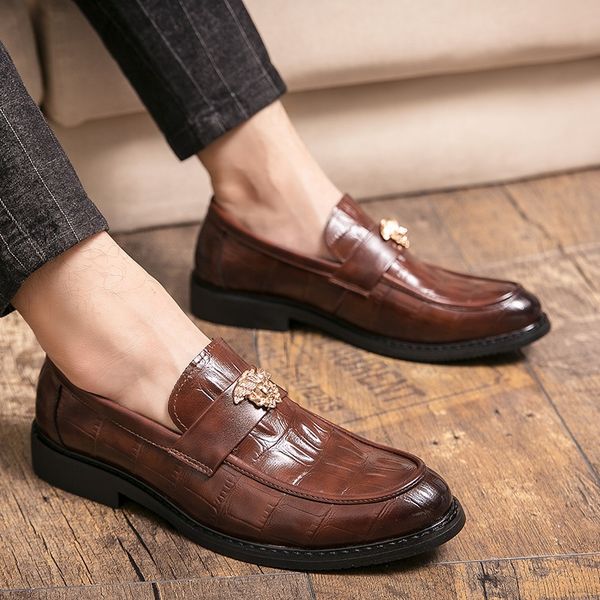 

men luxury shoes fashion shoes men mens dress loafers wedding luxury handmade leather mens moccasins man alligator for casual, Black