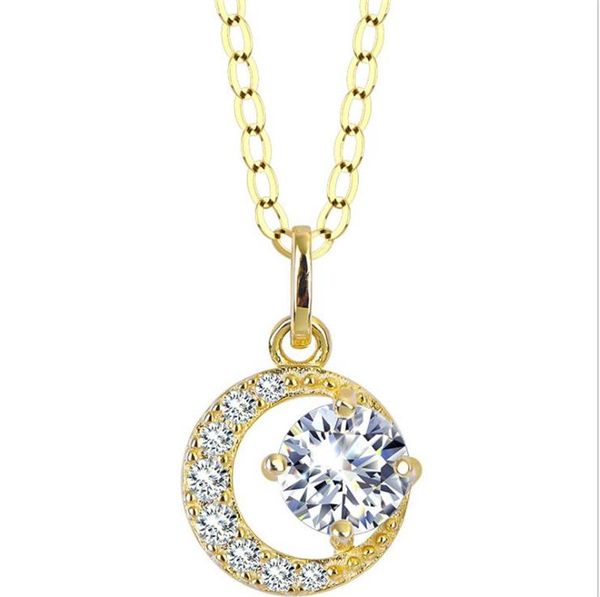 

pendant necklaces lady girls fashion jewelry female necklace, fashionable moon necklace collarbone chain for women, Silver