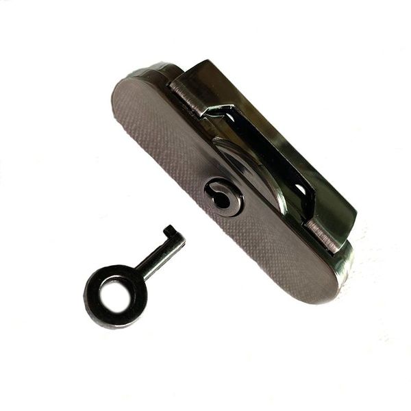 

bag parts & accessories gunmetal tone leather suitcase buckle box vintage metal lock antique toggle hasp latch, Black