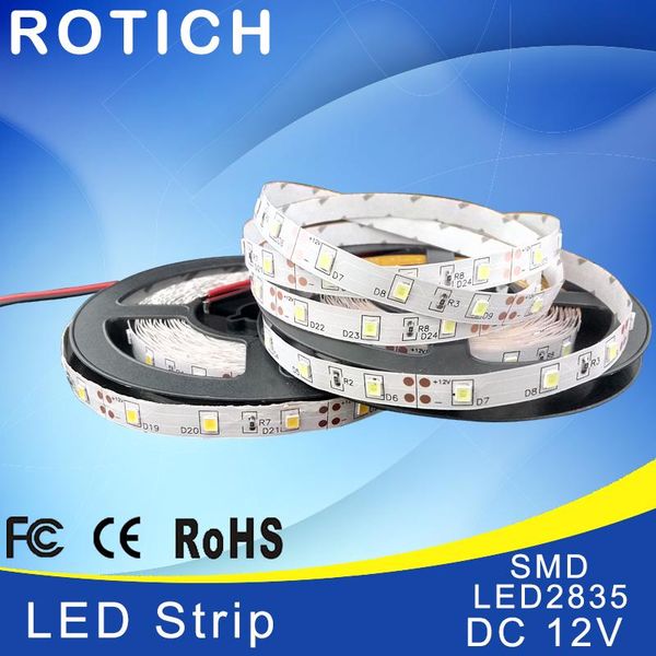 

strip 2835 dc12v 60leds/m 5m/lot flexible led light rgb 2835led strips