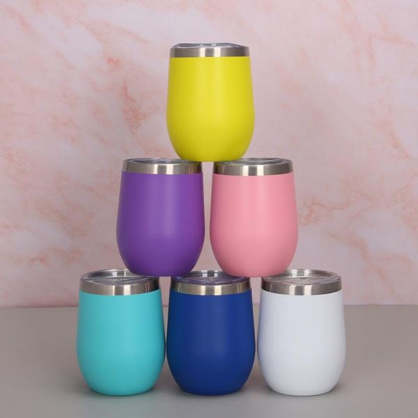

water bottles european and american boutique stainless steel eggshell cup 12oz red wine glass vacuum portable pot belly gift