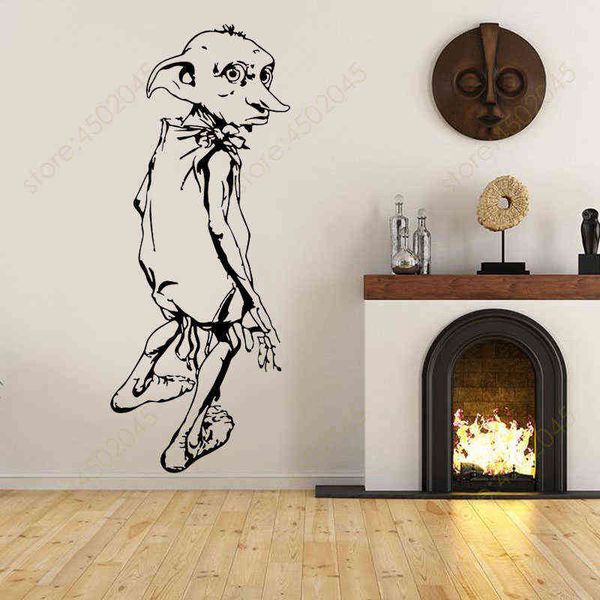 Padrão dos desenhos animados Dobby Adesivo de Parede Vinil Decoração Home para Crianças Meninos Quarto Quarto Berçário Decalques Playroom Decoração Papel de parede 3D04 211112