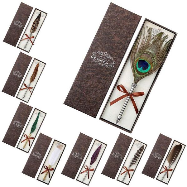 

vintage quill dip peacock feather pen fountain pens calligraphy writing supplies