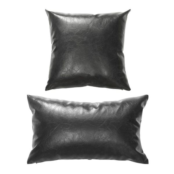 

pillow case simple lmitation leather pillowcase throw home decor for bed dustproof prevent soiling pillowslip no filler