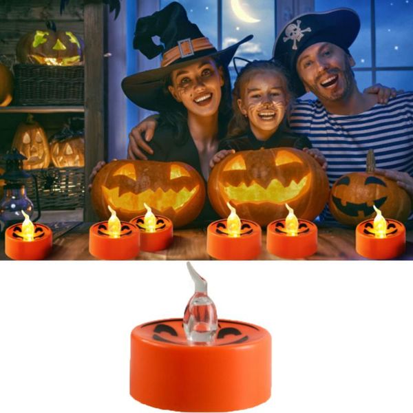 

12pcs led pumpkin candles decorative electronic warm white light for party