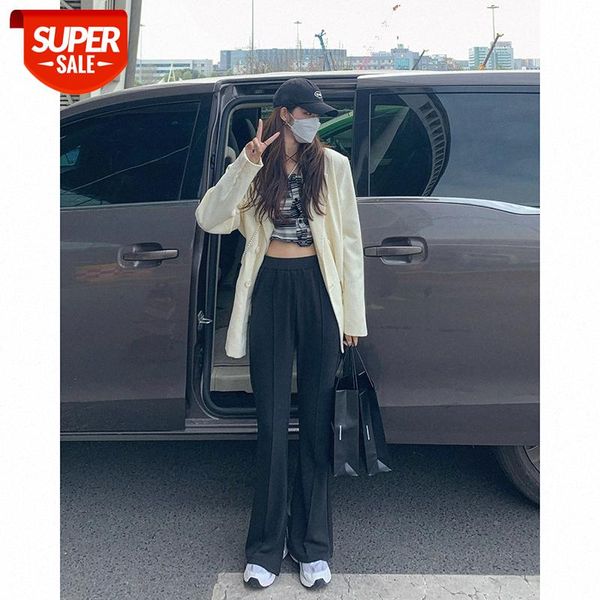 

[airy feeling a jue king blasted split slacks] 3/05 10:00am waist wide-leg pants #iq5z, Black;white