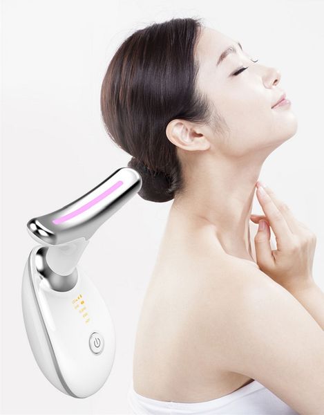 

electric 3 color light wave double chin reducer machine face neck massager lifting wrinkle massage tool beauty device