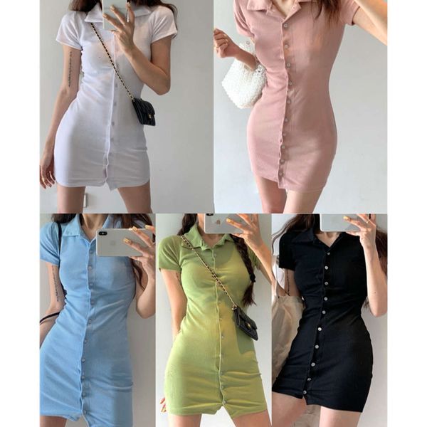 

party dresses dress summer 2021 french royal sister style polo collar slim short temperament skirt children l5ek, White;black