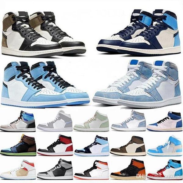 

jumpman boots 1 1s unc basketball shoes university blue triple black light smoke panda lucky green cactus paris mens women sneakers 36-46 5.