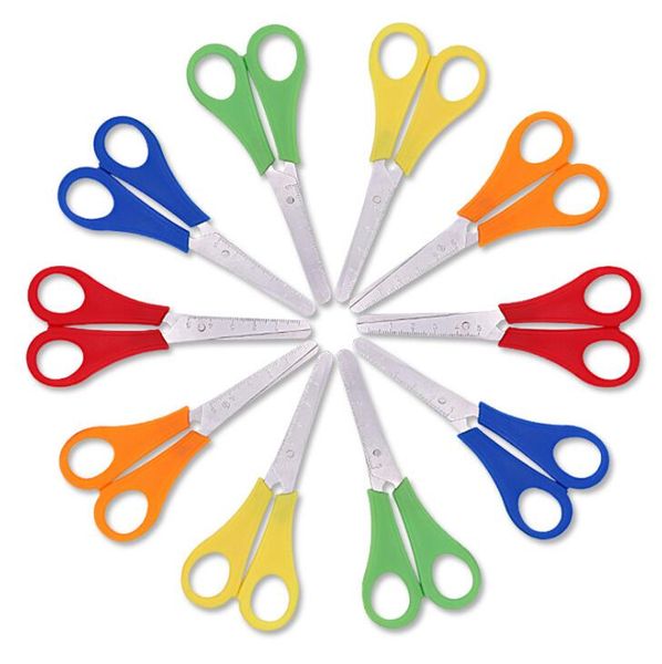 Atacado Children Children Cutter Kids Scissors Scissors DIY Ruler Régua Scissor Papelaria Criança Escritório Estudante SShears