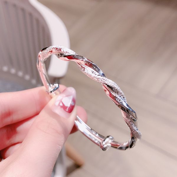 

9999 silver bracelet, fried dough twist bracelet, Black
