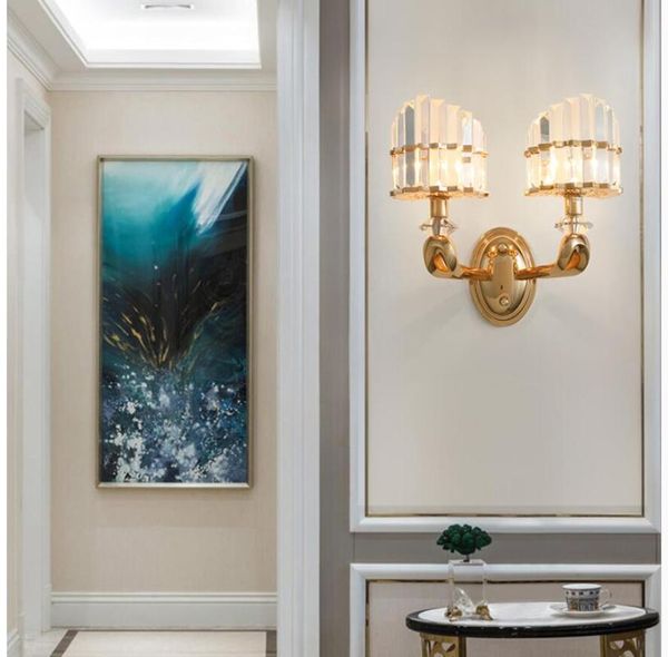 

wall lamps modern sconce lighting creative design golden color bedroom e14 led crystal lamp bedside home decor light fixture
