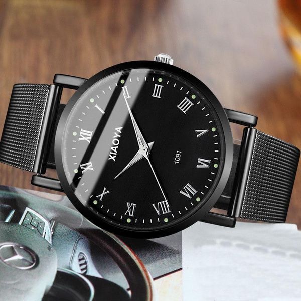 

wristwatches men luminous pointer fashion waterproof watch for stainless steel quartz couple wrist reloj hombre, Slivery;brown