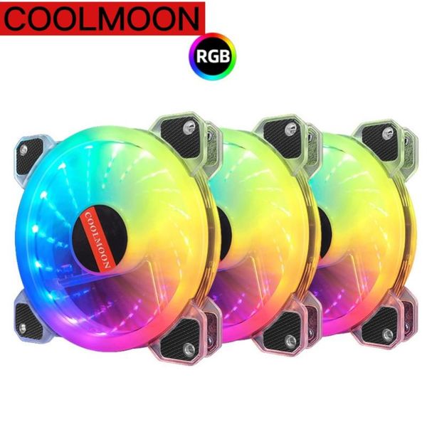 

1/3pcs luminous rgb light mute computer case cooling fan with music controller fans & coolings