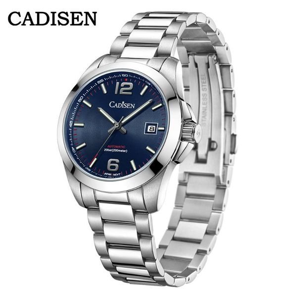 

wristwatches 2021 cadisen men watch business casual men's automatic mechanical watches 200m waterproof sapphire crystal orologio uomo, Slivery;brown
