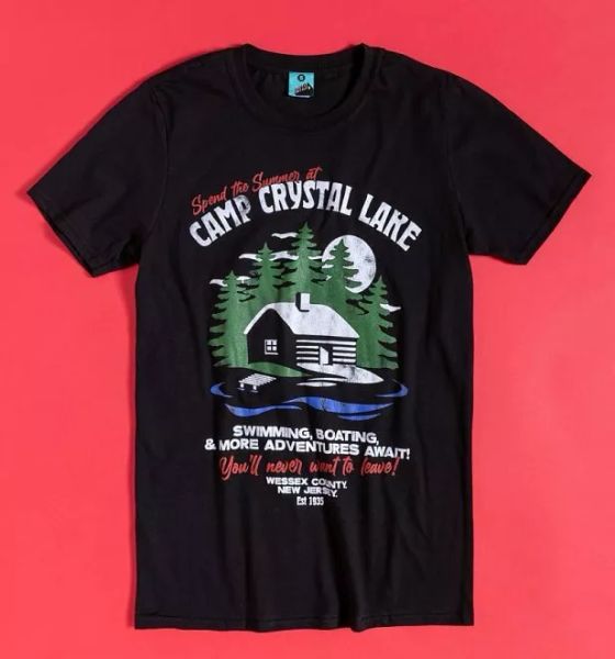 

friday the 13th inspired camp crystal lake black t-shirt, White;black