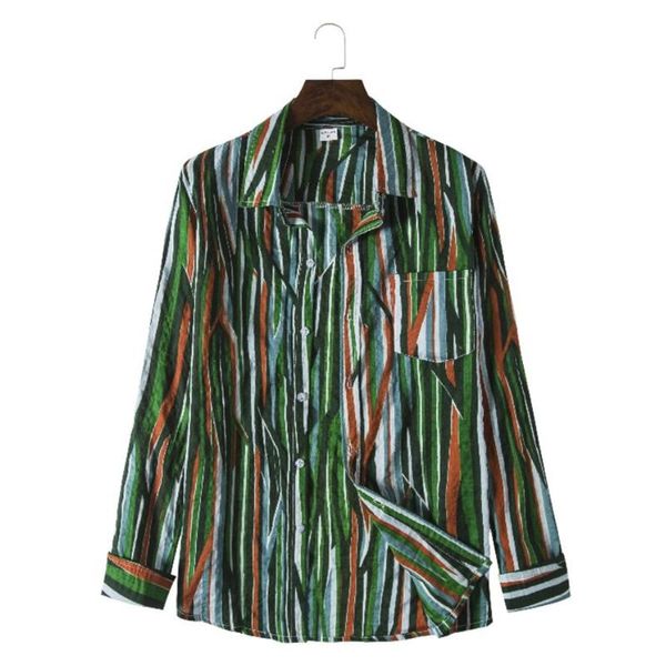 

men's casual shirts long sleeve cotton and linen printed stand collar long-sleeved shirt vintage clothes Â plus size hawaiian, White;black