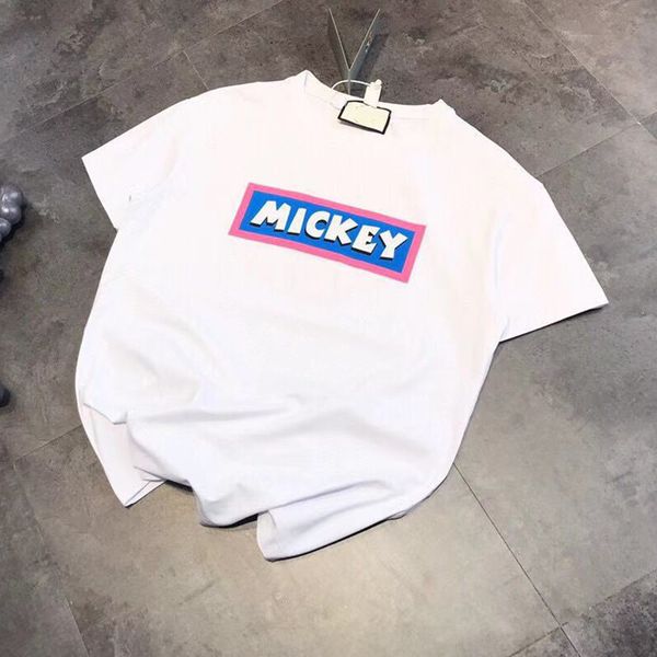 

high version 21 summer couple aging letter print t-shirt back round neck loose casual short sleeve, White
