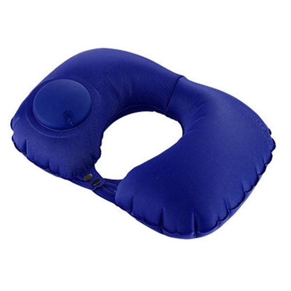 

pillow u-shaped portable travel automatic inflatable flocking u-pillow push-type cnt 66