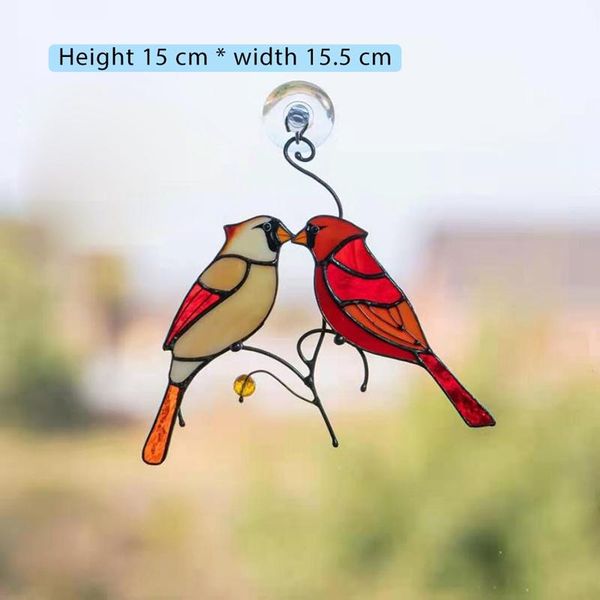 

pair of cardinal bird colored decorative window pendant personalized home hanging decoration garden decorations