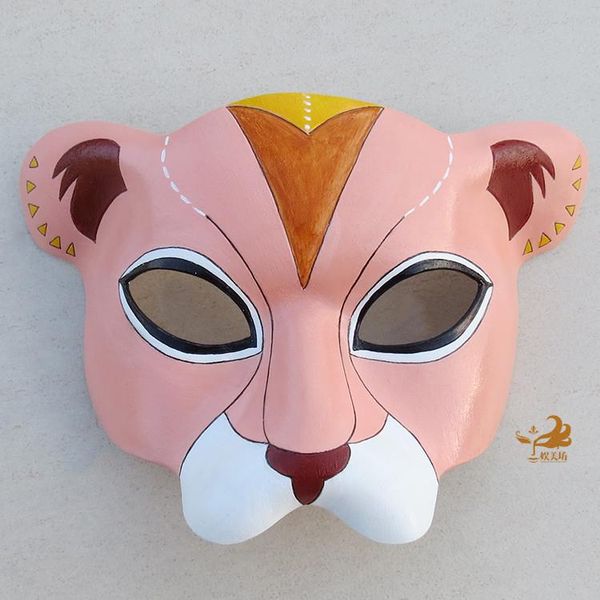 

party masks hand-painted cowhide leather lion mask for men women halloween carnival club fan cosplay high quality