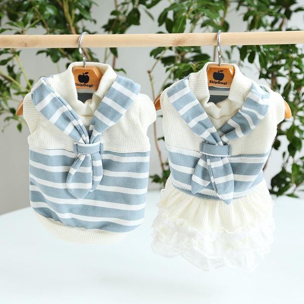 

cat costumes summer dog dress scarf striped couple suit sweet japanese style one-piece clothes
