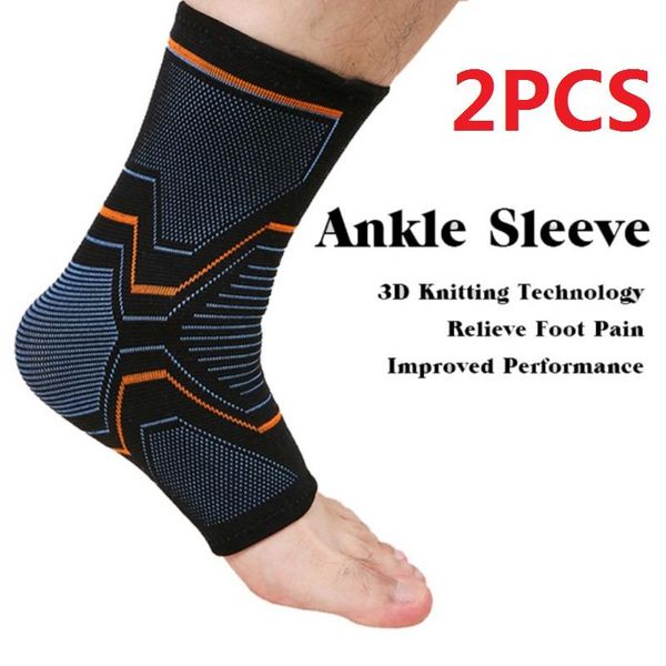 

ankle support 2pcs brace compression sleeve elastic breathable for recovery joint pain basket foot sports socks, Blue;black