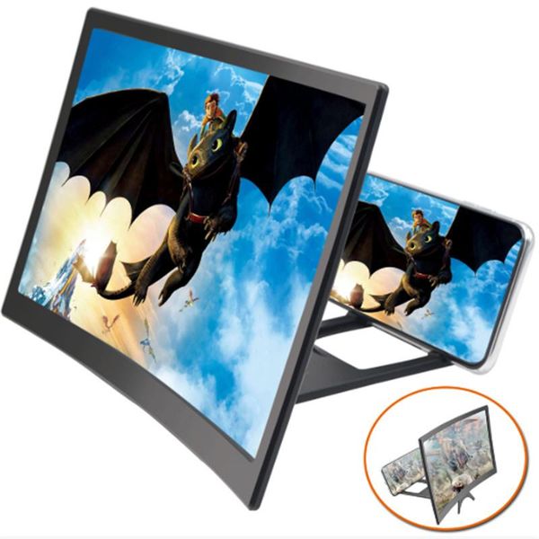 

est portable 12" hd mobile phone screen bracket projection cinema magnifier reduce radiation enlarger cell repairing tools