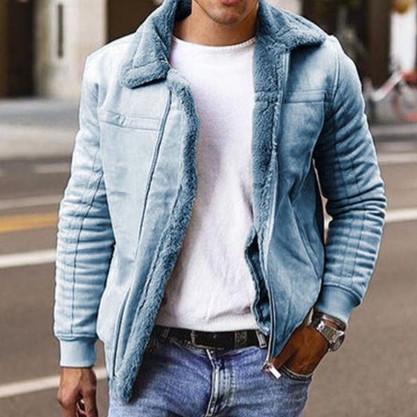 

men's jacket street daily going out winter regular coat regular fit thermal casual streetwear jacket long sleeve solid color pocket, Black;brown