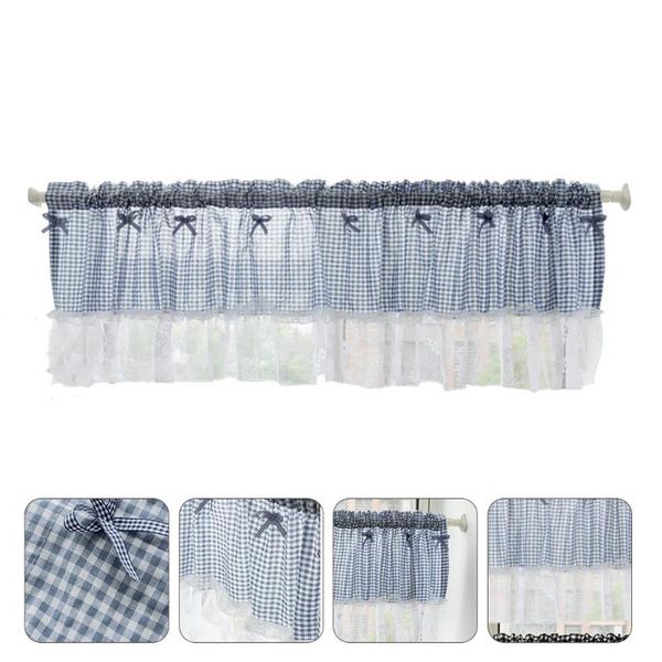 

curtain & drapes classy blue grid cafe half elegant lace window valance kitchen
