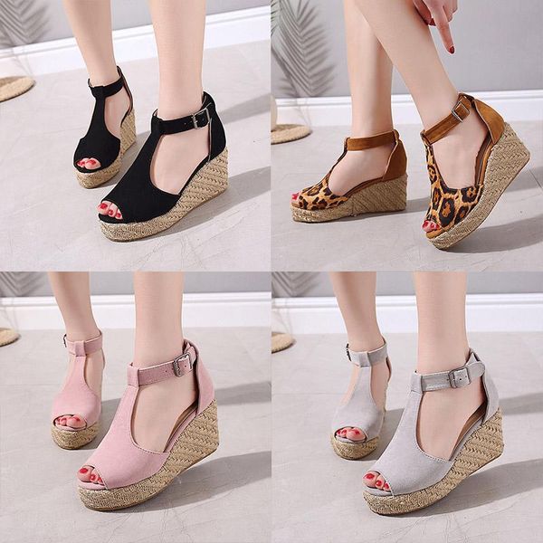 

dress shoes plus size 43 gladiator sandals platform woman open toe wedges sandal high heels women sandalias zapatos mujer, Black